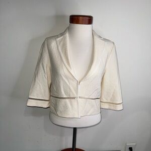 ST. JOHN Cream Open Front Sweater/Jacket